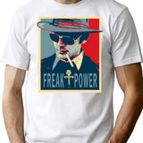 Hst- Freak Power T-Shirt - Retro Graphic Tee for Men & Women - White