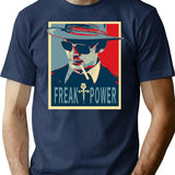 Hst- Freak Power T-Shirt - Retro Graphic Tee for Men & Women - Navy