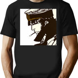 Hugo Pratt Tributte T-Shirt - Retro Graphic Tee for Men & Women - Black