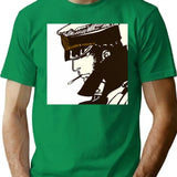 Hugo Pratt Tributte T-Shirt - Retro Graphic Tee for Men & Women - Green
