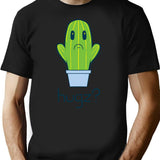 Hugz Cactus T-Shirt - Retro Graphic Tee for Men & Women - Black