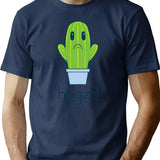 Hugz Cactus T-Shirt - Retro Graphic Tee for Men & Women - Navy