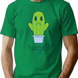 Hugz Cactus T-Shirt - Retro Graphic Tee for Men & Women - Green