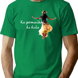 Hula Dancer Hawaiian Language Happiness Is Hula T-Shirt - Green