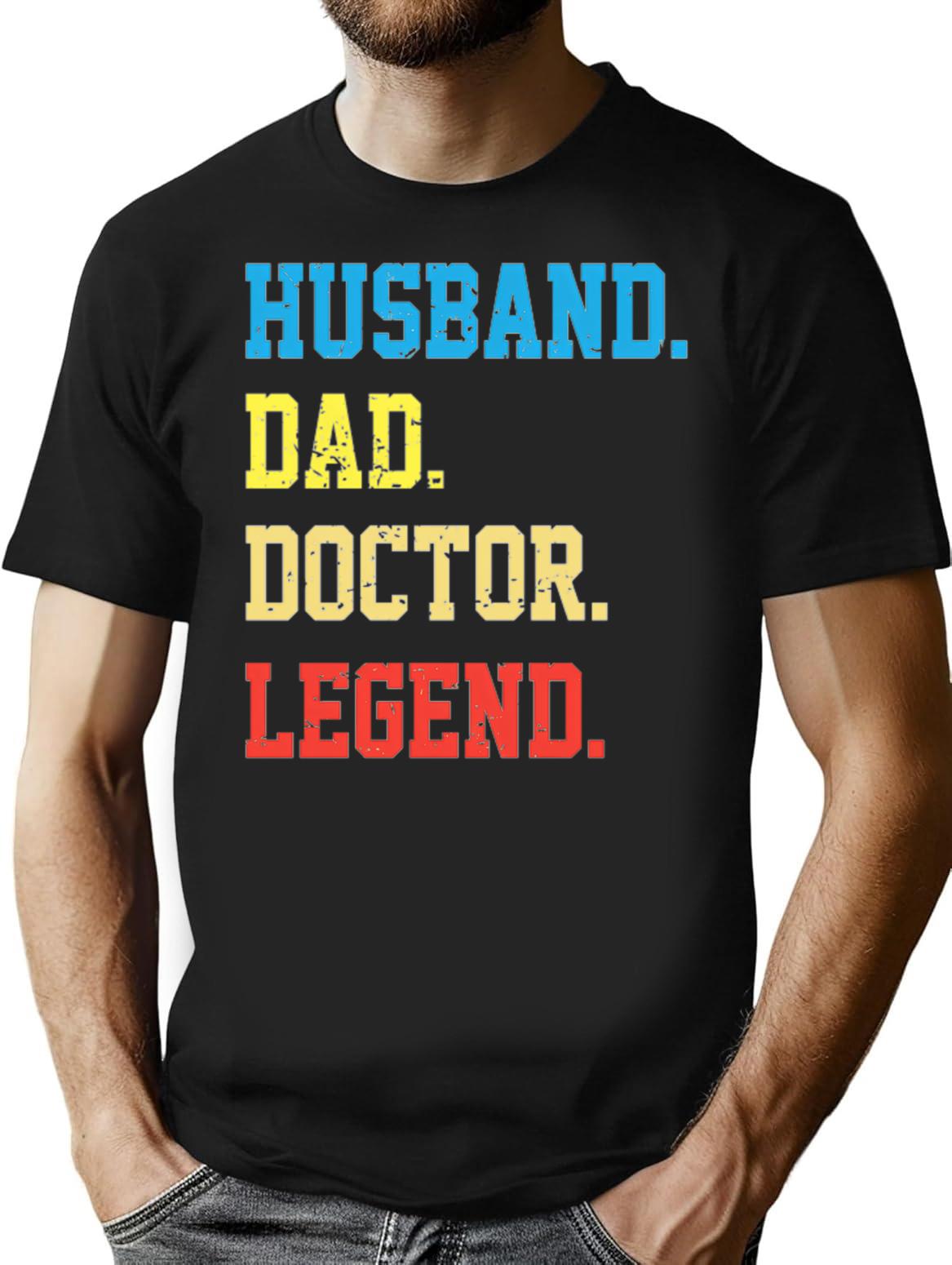 Husband Dad Doctor Legend Vintage Doctor Dad. T-Shirt - Black