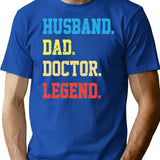 Husband Dad Doctor Legend Vintage Doctor Dad. T-Shirt - Blue