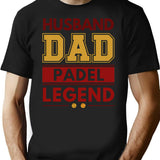 Husband Dad Padel Legend Funny Padel Tennis Gift T-Shirt - Black