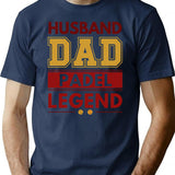 Husband Dad Padel Legend Funny Padel Tennis Gift T-Shirt - Navy