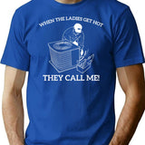 Hvac Funny When The Ladies Get Hot They Call Me T-Shirt - Blue