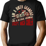 I Am A Biker Grandad Print Funny Gift For Cool Grandpas T-Shirt - Black