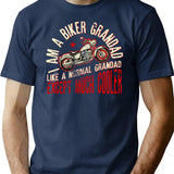 I Am A Biker Grandad Print Funny Gift For Cool Grandpas T-Shirt - Navy