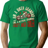 I Am A Biker Grandad Print Funny Gift For Cool Grandpas T-Shirt - Green