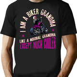 I Am A Biker Grandma Motorcyle Riding Gift For Women Premium Design T-Shirt - Black