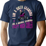I Am A Biker Grandma Motorcyle Riding Gift For Women Premium Design T-Shirt - Navy