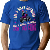 I Am A Biker Grandma Motorcyle Riding Gift For Women Premium Design T-Shirt - Blue