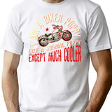 I Am A Biker Poppy Print Funny Gift For Cool Grandpas T-Shirt - White