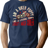 I Am A Biker Poppy Print Funny Gift For Cool Grandpas T-Shirt - Navy