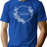 I Am A Delicate Flower Funny Floral W Black Background T-Shirt - Blue