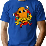 I Am Dead Inside Coffin Character T-Shirt - Blue