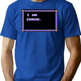 I Am Error. T-Shirt - Retro Graphic Tee for Men & Women - Blue