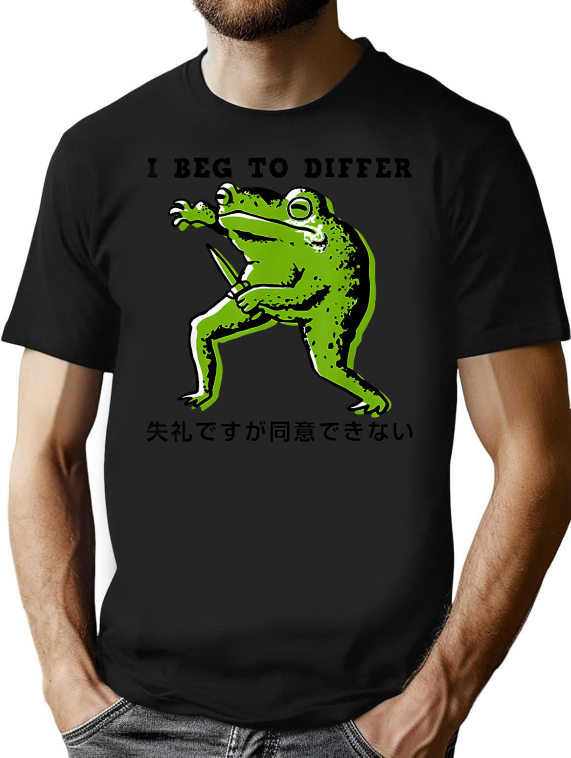 I Beg To Differ Frog Japanese T-Shirt - Black