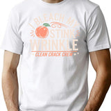 I Bleach My Stink Wrinkle T-Shirt - Retro Graphic Tee for Men & Women - White