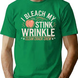 I Bleach My Stink Wrinkle T-Shirt - Retro Graphic Tee for Men & Women - Green
