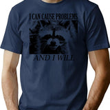 I Can Cause Problems Raccoon T-Shirt - Retro Graphic Tee for Men & Women - Navy