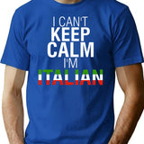 I Can't Keep Calm I'm Italian Gift 2022 T-Shirt - Blue