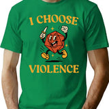 I Choose Violence D20 Dice Funny Ttrpg T-Shirt - Green