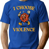 I Choose Violence D20 Dice Funny Ttrpg T-Shirt - Blue