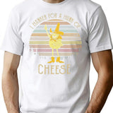 I Hanker For A Hunk Of Cheese Retro Vintage T-Shirt - White