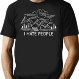 I Hate People Camping Outdoors Sarcastic Tee Gift - Black