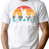 I Hate People - Sasquatch Bigfoot Funny Sarcastic T-Shirt - White