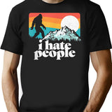 I Hate People T-Shirt - Retro Graphic Tee for Men & Women - Black