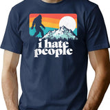 I Hate People T-Shirt - Retro Graphic Tee for Men & Women - Navy