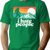 I Hate People T-Shirt - Retro Graphic Tee for Men & Women - Green