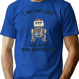 I Have A Bad Motivator T-Shirt - Retro Graphic Tee for Men & Women - Blue