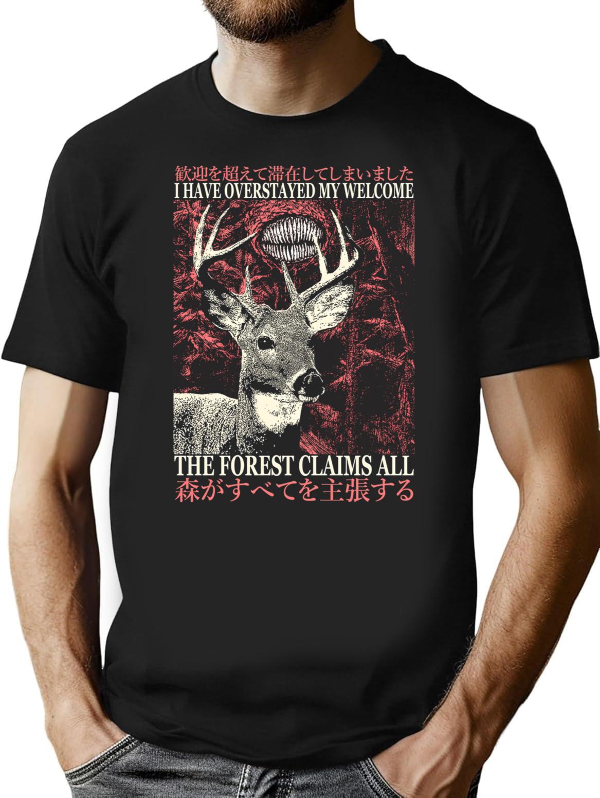 I Have Overstayed My Welcome Deer T-Shirt - Black