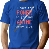 I Have The Power Of God And Anime On My Side Meme Vintage Retro Art T-Shirt - Blue