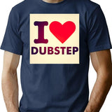 I Heart Dubstep T-Shirt - Retro Graphic Tee for Men & Women - Navy