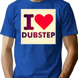 I Heart Dubstep T-Shirt - Retro Graphic Tee for Men & Women - Blue