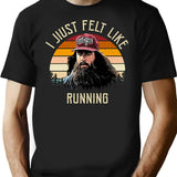I Just Felt Like Running Retro T-Shirt - Black