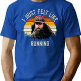 I Just Felt Like Running Retro T-Shirt - Blue