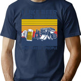 I Like Beer And Camping And Maybe 3 People T-Shirt - Navy