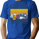 I Like Beer And Camping And Maybe 3 People T-Shirt - Blue