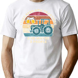 I Like Beer And Tractors Funny Distressed Vintage Farmer T-Shirt - White