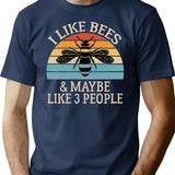 I Like Bees And Maybe Like 3 People T-Shirt - Navy