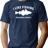 I Like Fishing And Maybe 3 People T-Shirt - Navy