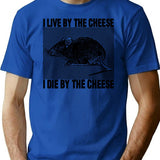 I Live By The Cheese Rat T-Shirt - Blue